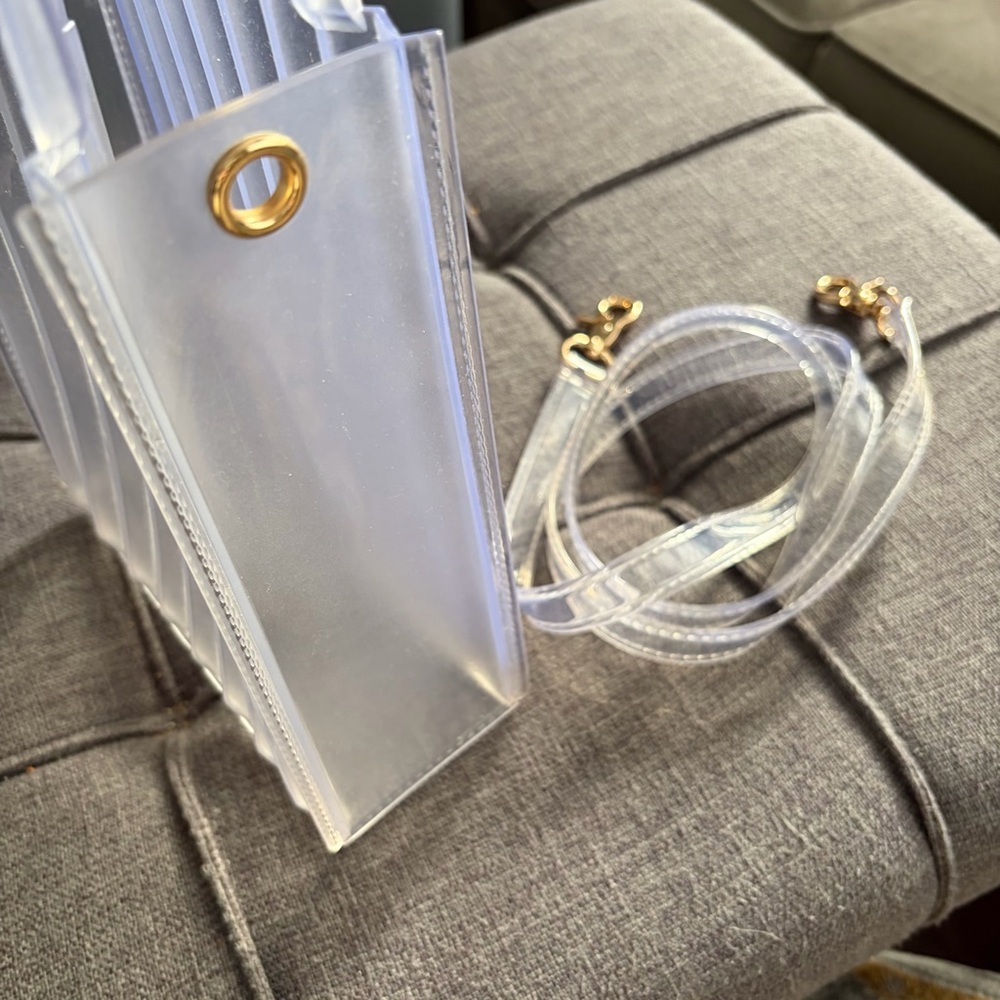 Forever 21 Clear Ribbed PVC Tote with Detachable Strap - Picture 3 of 10